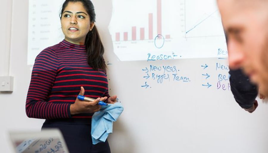 tableau blanc projetable dans la salle de réunion